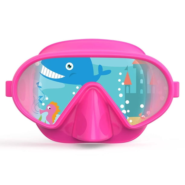 Gafas de natación para niños y adultos Gafas de natación con máscara nasal Máscara de snorkel Buceo, lente antivaho 180 máscara panorámica de buceo para niños pequeños y niñas