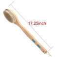 thumbnail image 3 of DNC Shower Brush with Soft and Stiff Bristles,for Exfoliating Skin and Soft Scrub,Double-sided Brush Head for Wet bath or Dry body Brushing,17" Long Wooden Handle back scrubber, 3 of 3