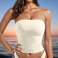 thumbnail image 4 of POROPL Summer Tube Tops for Women Long Seamless Padded Tops(White,1 Pack,Size S-XL), 4 of 4