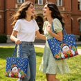 thumbnail image 2 of XYZCANDO Christmas Snowman Print Padded Handle Tote Bag Large Capacity Lightweight Quilted Shoulder Handbag for Holiday Shopping Travel Daily Use, 2 of 7