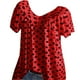 thumbnail image 2 of Camiseta Cuello En V Qarigey Blusa Manga Corta Estampado Mujer Rojo L, 2 of 6