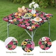 thumbnail image 4 of Pioneer Flower Floral Print Pattern Square Fitted Tablecloth with Elastic Edge,Square Table Cover,Washable Elastic Table Cover for Home Kitchen Party Decor 34"x34", 4 of 6