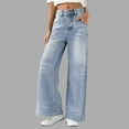thumbnail image 6 of VNKIDY Women's Casual Pants Light Blue Vintage Wide Leg Jeans High Waisted Distressed Denim Pants With Retro Washed Texture For Effortless Casual Chic Fashionable Pants, 6 of 9