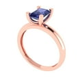 thumbnail image 2 of Solitaire Engagement Ring for Women - 1ct Simulated Tanzanite in 14K Rose Gold Promise Ring, 2 of 6