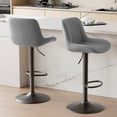 thumbnail image 3 of YIJ2 Bar Stools Set of 2,Adjustable Modern Swivel Bar Stools with Backs and Footrest, Counter Height Performance Fabric Island Chairs for Home Kitchen,Dark Gray, 3 of 9