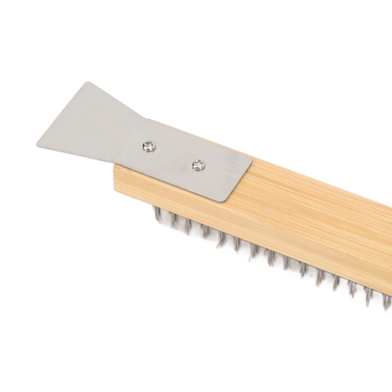 BOKYAN Bamboo‑Handle Pizza Oven Brush & Scraper – 57.5 cm Long, Heat‑Resistant Wire Bristles for Pizza Stone & BBQ Grill Cleaning
