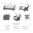 thumbnail image 3 of Vcatnet 6 Pieces Outdoor Patio Furniture Sectional Sofa All Weather Conversation Set with Swivel Rocking Chairs and Coffee Table for Garden,Poolside,Gray, 3 of 7