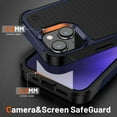 thumbnail image 4 of ELEHOLD for iPhone 14 Plus 2022 Fit Case, Military-Grade Dual Layer Raised Frame Screen & Camera Lens Protective Armor Hybrid PC+TPU Anti-Drop Shockproof Slim Rugged Case,Blue, 4 of 8