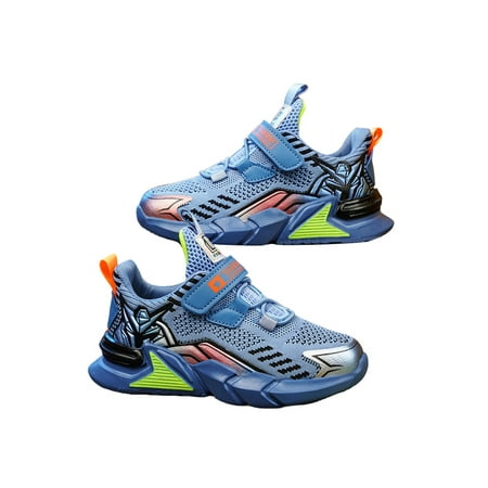 

Fangasis Boys Running Shoe Sport Sneakers Comfort Athletic Shoes Boy s Trainers Gym Fashion Breathable Flats Dense Mesh Denim Blue 9C