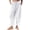White, variant on Women Solid Harem Capris Elastic Drawstring Waist Pockets Lightweight Summer Beach Holiday Casual Pants Khaki XXL