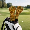 thumbnail image 4 of Uorisanigo 3PCS Golf Club Head Covers Set for Driver, Fairway Wood and Hybrid, Waterproof Sunflower Print Headcovers for Club Protective, Abrasion-Resistant, 4 of 7
