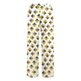 thumbnail image 5 of Women's Printed Linen Casual Trousers 30 Inch Inseam Elastic Drawstring Waist Comfortable Pull On Beach Wear with Pockets for Everyday Use, 5 of 5