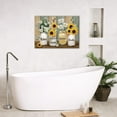 thumbnail image 3 of Farmhouse Sunflower Daisy Bathroom Decor Wall Art Rustic Hummingbird Yellow Floral Pictures Wall Decor Relax Soak Unwind Bathroom Sign Canvas Painting Prints Artwork Framed for Bedroom 16"x12", 3 of 6