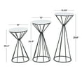 thumbnail image 3 of DecMode Black Metal Cone Shaped Rod Geometric Plantstand with Marble Tabletops (3 Count), 3 of 5