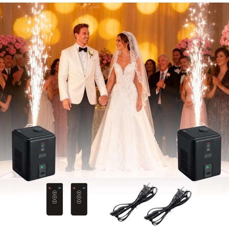 2PCS Cold Spark Machine, Portable & Compact Machine with Remote Control, Special Effects Machine for Weddings/Stages/Events (Not Include Consumables)