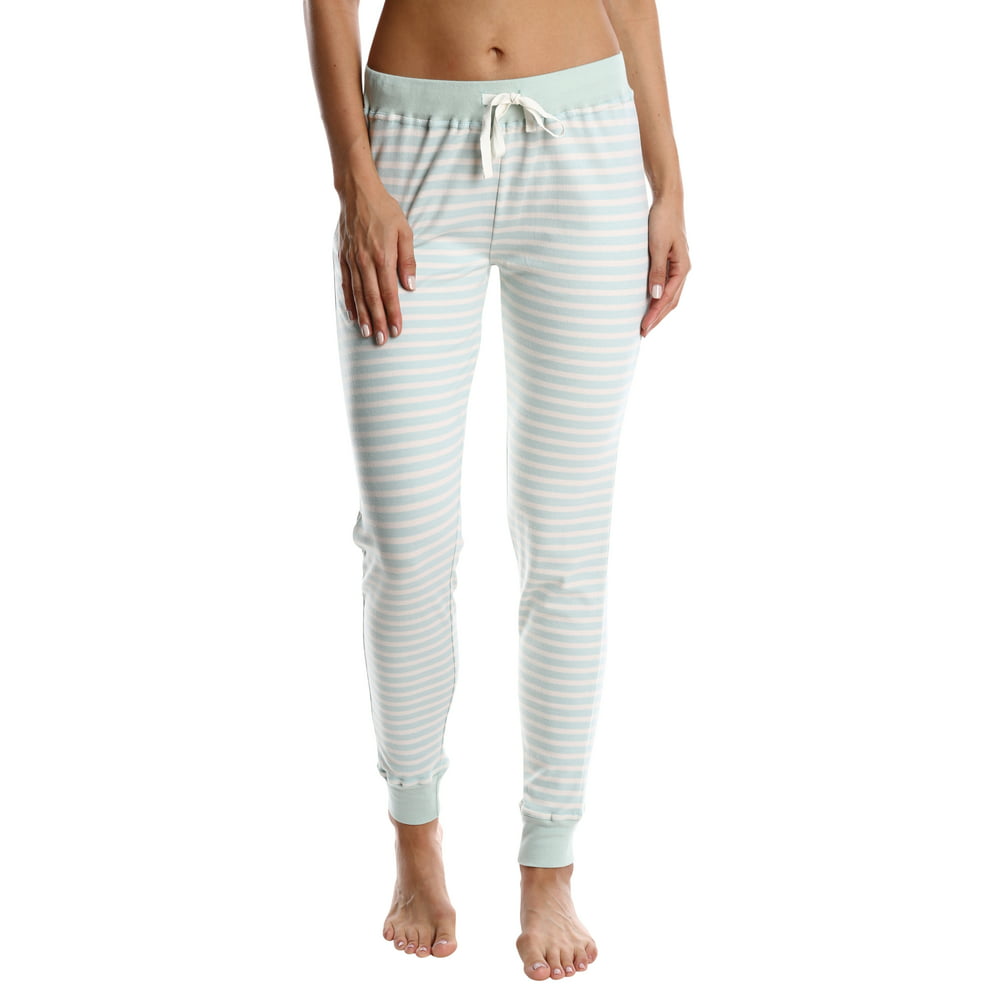 BLIS - Blis Women's Cotton Jogger Pajama Pants - Ladies Lounge & Sleepwear PJ Bottoms - Mint, X 