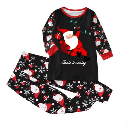 

Christmas Pajamas for Family Parent-Child Outfit Winter Fall Clothes Matching Santa Prints Long Sleeve Tops Pants Pajama Sets
