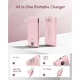 Portable Charger For Iphone With Built In Cables And Wall Plug, 10000Mah Slim Fast Charging Usb