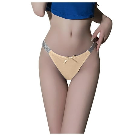 Yuhangmm Womens Underwear Sexy Sports Fitness Wide Waist Silver Silk Low Waist Womens Thong Triangle Pants Underwear Corset Lingerie for Women