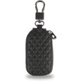 thumbnail image 1 of GFDYREE Universal Remote Key Fob Cover, Car Key Case/Protector, Genuine Leather Car Smart Keychain Holder Metal Hook and Keyring Zipper Bag - Black Plaid, 1 of 6