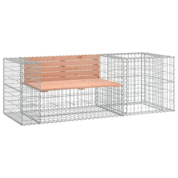 vidaXL Patio Bench with Gabion Basket Park Garden Outdoor Seating Solid Wood