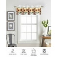 thumbnail image 6 of Summer Floral Curtain Valance for Windows/Living Room/Kitchen/Bathroom/Café, Short Rod Pocket Tier Curtain Window Treatment Panel Spring Retro Watercolor Sunflowers Bow Vase Topper Curtain 54''x18'', 6 of 6