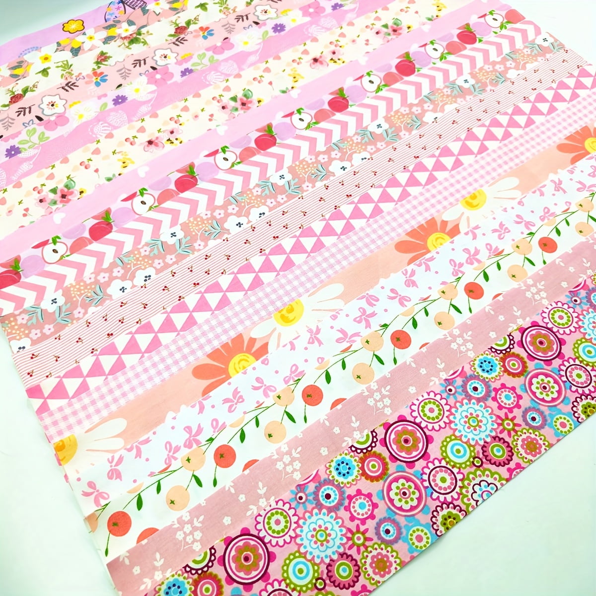 80 Pcs Jelly Roll Fabric Strips for Quilting Sewing-2.6 Inch Precut Cotton Floral Fabric Strips Bundles, Perfect Quilting Fabric for Sewing,DIY Sewing Supplies Pink