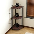 thumbnail image 4 of HOMLUX 3-Tier 30" Wooden Round Corner Shelf for Living Room, Dark Cherry & Black, 4 of 5