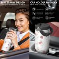thumbnail image 5 of Floral 30oz Handheld Travel Tumbler with Handle – Double Wall Stainless Steel Insulated Cup, Flip Straw Lid, Leak-Proof & BPA-Free, Durable Hot & Cold Drink Mug,Thanksgiving, Xmas, Spring ,Flower, 5 of 6