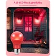 thumbnail image 2 of shiyou-4 Pack Ampoules Rouges, Ampoule LED A19 Équivalent 60W, Base Moyenne E26, 9W, Lumières Rouges pour Chambre, Décoration de Noël, Porche, Jardin, Éclairage Domestique, Non-dimmable, Certifié ETL, 2 of 4