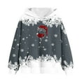 thumbnail image 5 of lcziwo Hoodies for Teen Girls Wine Glass Graphic Long Sleeve Oversized Sweatshirts Christmas Holiday Hooded Pullover Tops Winter Clothes, Gray, 120, 5 of 7