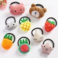 thumbnail image 3 of Coiffe pour Filles Enfants Adorable Bande Dessin Animé Queue de Cheval Anneau de Cheveux Attache Peluche Fruit Animal Porte-Queue de Cheval, 3 of 9