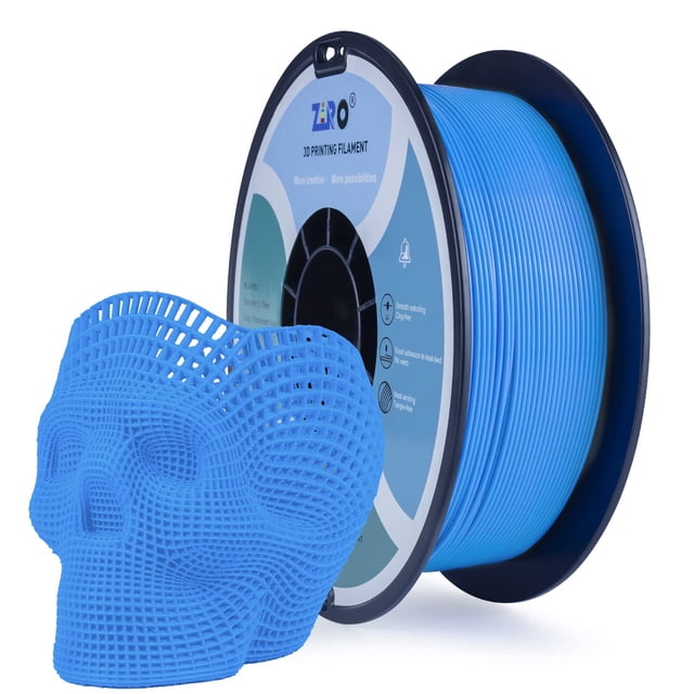 Filamento PLA Fluorescente ZIRO de 1,75 mm, Luminoso SÓLO con luz UV, Filamento PLA para Impresora 3D con Efecto Brillo, Bobina de 1 KG, Precisión Dimensional +/- 0,03 mm, Azul Fluo