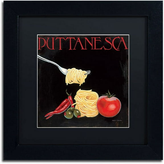 Trademark Fine Art "Italian Cuisine I" Canvas Art by Marco Fabiano Black Mat, Black Frame