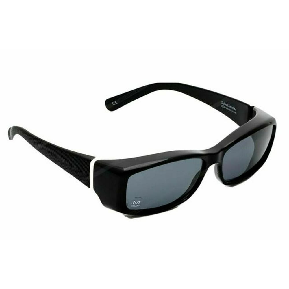 Solar Shield Fits Over Sunglasses Med Rec Black Modern