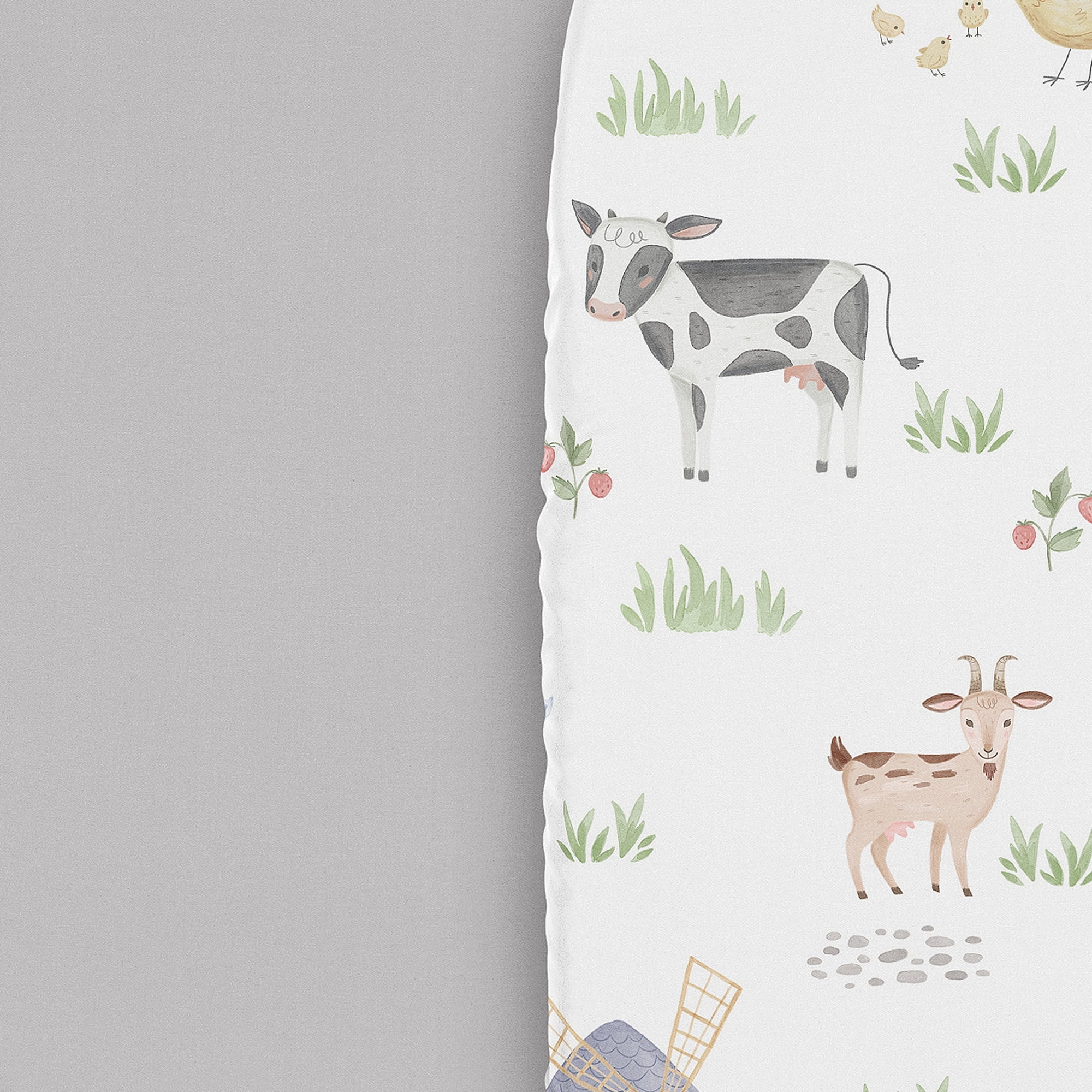 Sweet Jojo Designs Farm Animals Multicolor Baby Bassinet Fitted Sheets 2 Piece Set