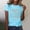 Sky Blue, variant on Yuhangmm Womens T Shirts Women's Summer Leisure Top | Solid Color Letter Print Round Neck Short Sleeve T Shirt for Women | Lightweight Breathable Casual Everyday Wear Purple XXL