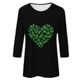 thumbnail image 4 of Meichang Hauts à Manches 3/4 pour Femmes T-Shirts de la Saint-Patrick Trèfle Graphique T-Shirts Col Rond Hauts Décontractés T-Shirts Joyeux Saint-Patrick, 4 of 4