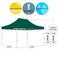 thumbnail image 3 of Green 10x15 Instant Canopy Tent and 4 Side Walls - Commercial Grade Aluminum Frame with Water-Resistant Canopy Top and Sidewall - Bag and Stake Kit Included&nbsp;(5 Color Options), 3 of 7