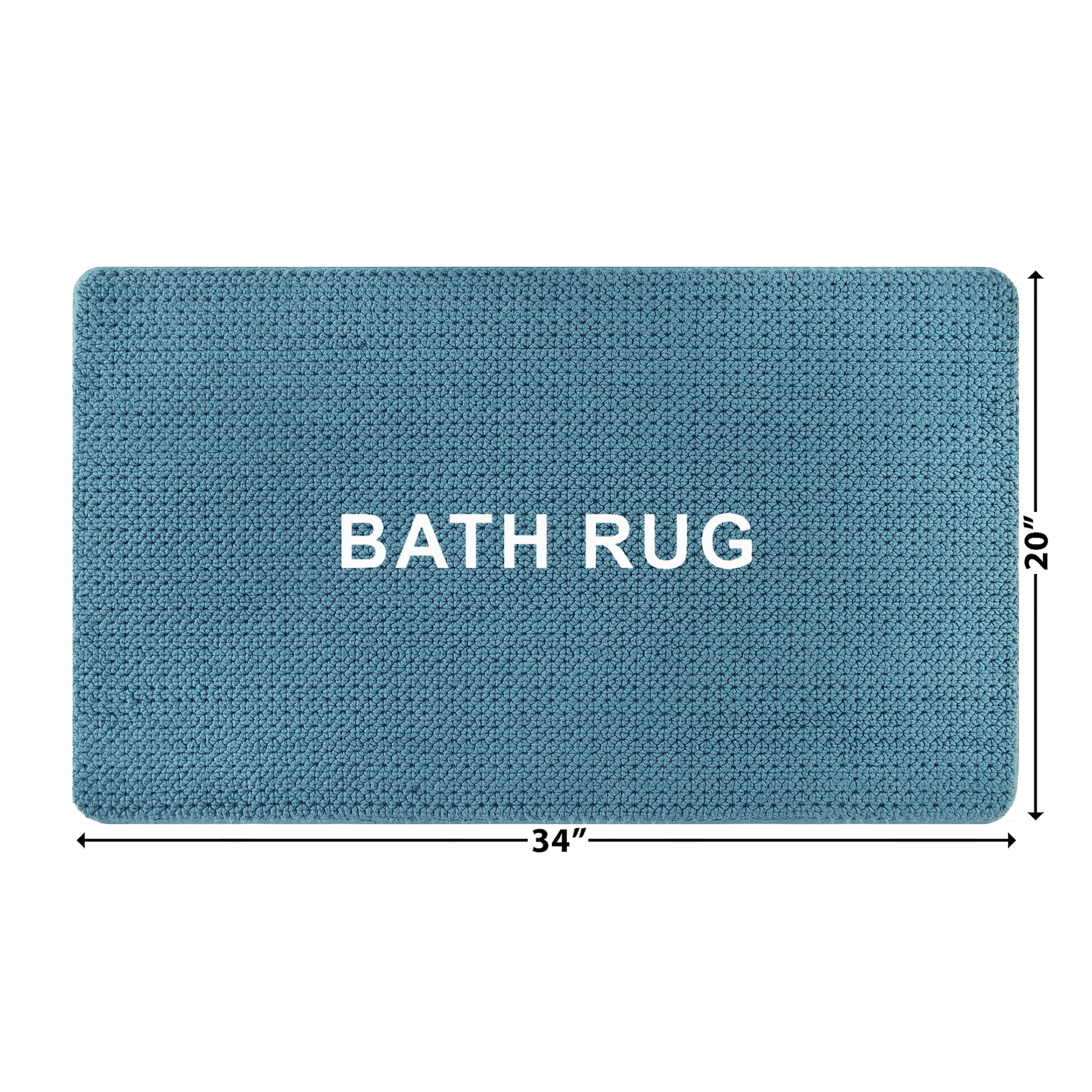 Better Homes & Gardens Signature Soft Cotton Memory Foam Bath Rug, Nimbus Blue, 20 in x 34 in
