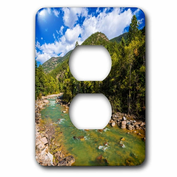 3dRose, The Animas River, San Juan National Forest, Colorado, USA, 2 plug outlet cover