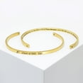 thumbnail image 6 of "Go confidently in the direction of…" Gold Stainless Steel Graduation Theme Hidden Message Gift for Her Cuff Bracelet with Gift Set, 6 of 12