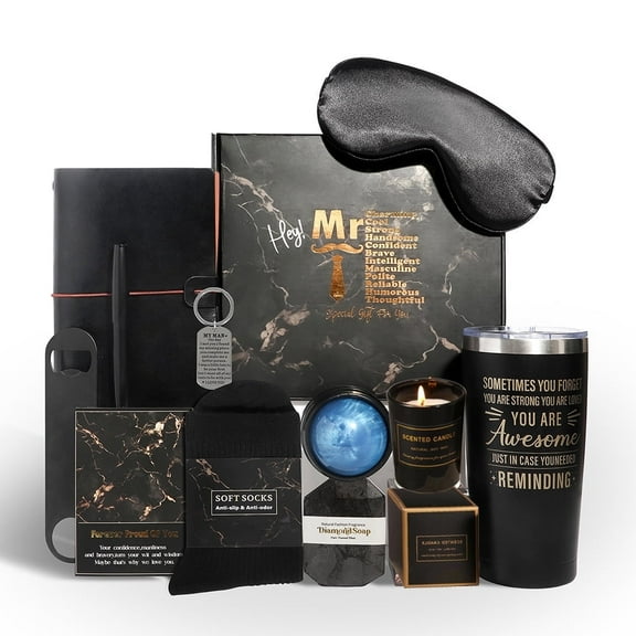 Gift for Men, Self-Care Package, Get Well Gift Basket for Sick Friends, Thinking of You Feel Better Birthday Gifts Box for Men, Dad, Brother w/Tumbler