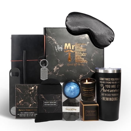 Gift for Men, Self-Care Package, Get Well Gift Basket for Sick Friends, Thinking of You Feel Better Birthday Gifts Box for Men, Dad, Brother w/Tumbler