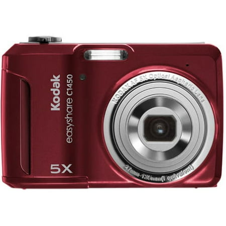 Kodak EASYSHARE C1450 Digital Camera with USB cable, wrist strap, Red