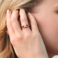 thumbnail image 5 of Gem Stone King 1.11 Ct Pink Mystic Topaz White Created Sapphire 18K Rose Gold Plated Silver Ring, 5 of 5