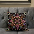 thumbnail image 5 of Paisley Leaf Geo Duo Throw Pillow with Removable Cover in Black Gold Pink 16x16, 5 of 5