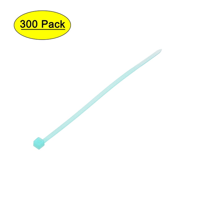 Uxcell 300pcs Cable Zip Ties Plastic Self-Locking Nylon Tie Cables Wrap Sky Blue 100mm x 2.5mm