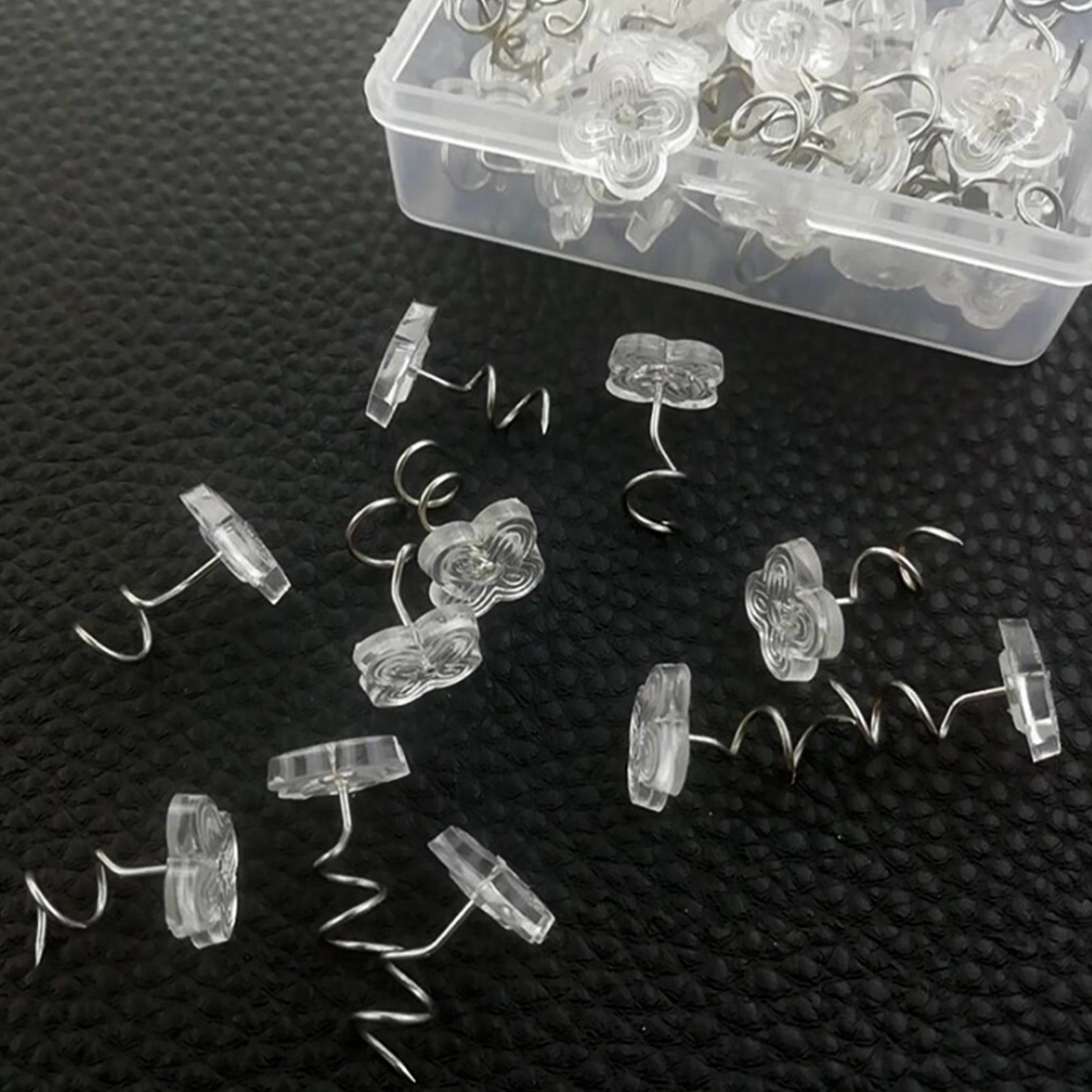 100 PCS Têtes Claires Twist Pins - Épingles Torsadées Pour Housses De Matelas, Jupes De Lit Et Rembourrage Avec Boîte De Rangement