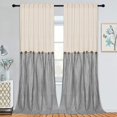 thumbnail image 6 of Alishomtll Linen Button Curtain Farmhouse Curtain Rod Pocket Curtains set of 2, 6 of 9